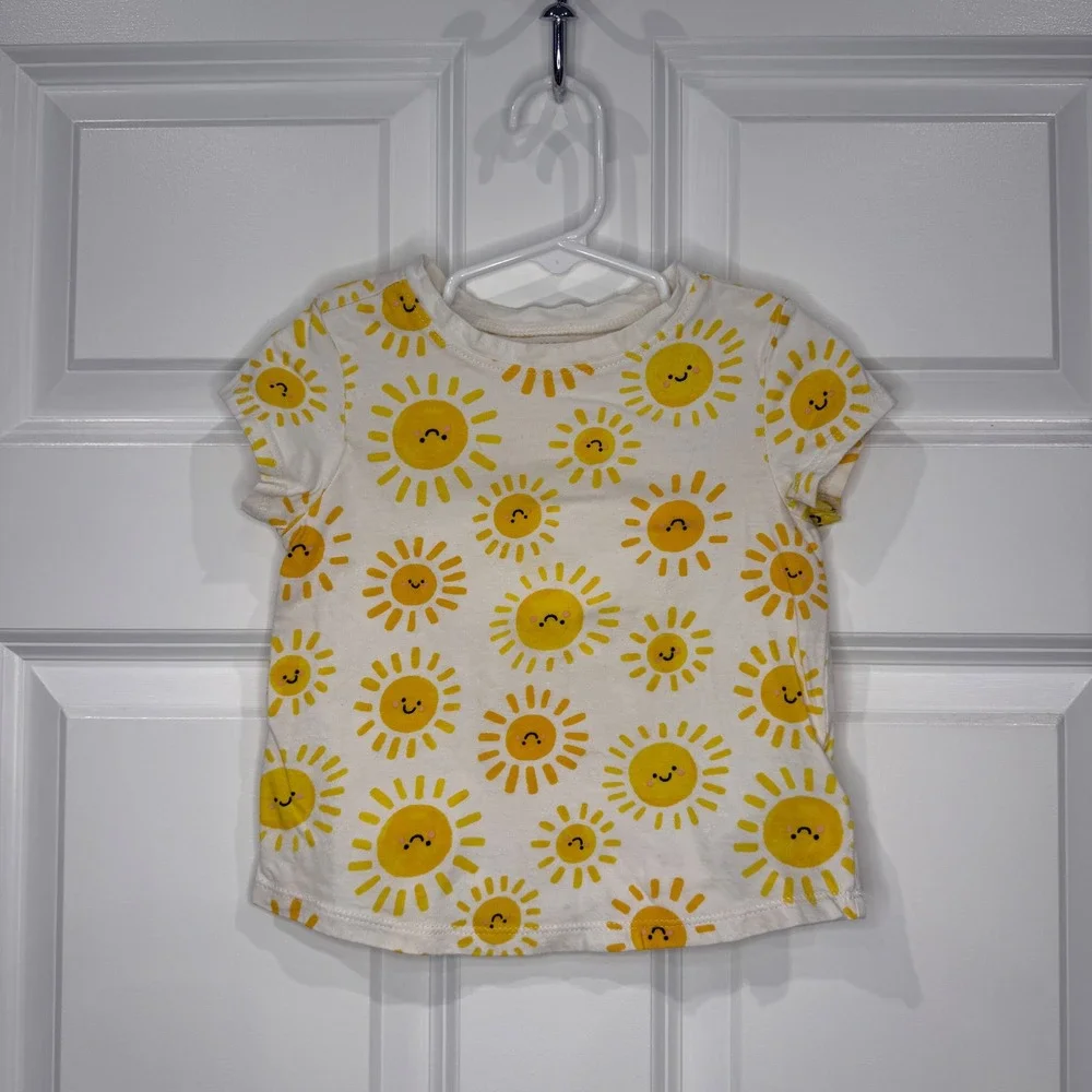 Old‎ Navy Toddler Girls Happy Sun Print Short Sleeve T-Shirt Size 2T
